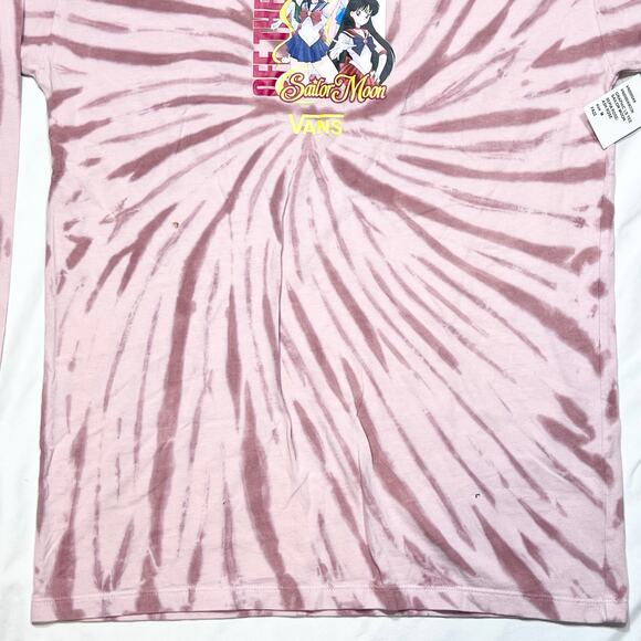 Vans x Sailor Moon Graphic Shirt Long Sleeve Tie Dye Pink Medium Classic Fit New - Picture 4 of 7